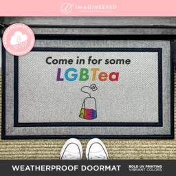 Pride Month Gift - Lgbtea Gifts For Gays Front Doormat Welcome Mat Lgbt Community Gifts Gay Happy - thumbnail 1