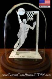 Basketball Player Business Card Sculpture Handmade Sports Gift - thumbnail 2