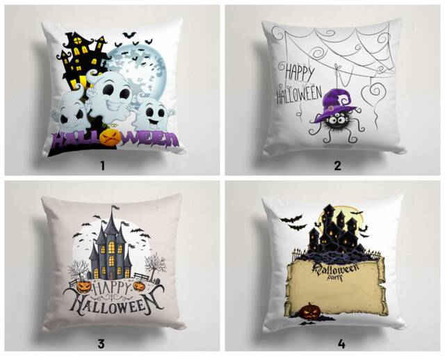 Spider With Witch Hat Throw Cushion Cover/Happy Halloween Case/Carved Pumpkin & Haunted House Decor/Halloween Party Decor - image 1