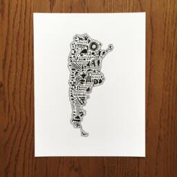 Argentina Map Art Print Hand-Drawn Landmarks & Culture - thumbnail 2
