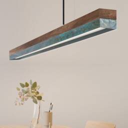 Pendant Lamp - Walnut & Oxidised Copper Dining Room Gantlights Led - thumbnail 3