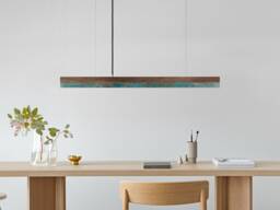 Pendant Lamp - Walnut & Oxidised Copper Dining Room Gantlights Led - thumbnail 1