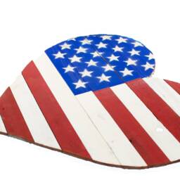 Redwood Heart American Flag Rustic Patriotic Wall Decor - thumbnail 2