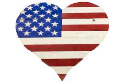 Redwood Heart American Flag Rustic Patriotic Wall Decor - thumbnail 1