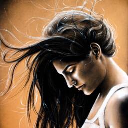 Luminosus - Art Print Wind, Windy, Sepia, Woman, Hair, Portrait Genevieve Cortese Padalecki - thumbnail 2
