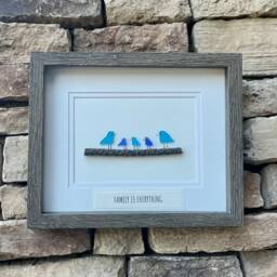 Family Is Everything Framed Sea Glass Art Showing Of 5, Minimalist Beach Decor - thumbnail 3