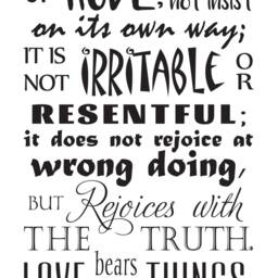 "Vinyl Wall Art Decal - 1 Corinthians 134-8 ""Love Is Patient... Believes All Things Hopes Endures Things. Love Never Ends." - thumbnail 2
