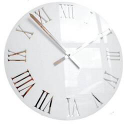 Gloss White Mirror Roman Wall Clock - thumbnail 2