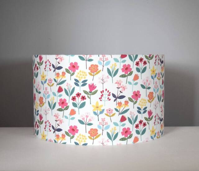 Floral Fabric Lampshade With Gold Or Silver Lining Option, 30cm 35cm ??, Ceiling Lamp Base, Handmade By Vivid Shades - image 1