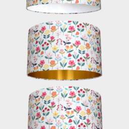 Floral Fabric Lampshade With Gold Or Silver Lining Option, 30cm 35cm ??, Ceiling Lamp Base, Handmade By Vivid Shades - thumbnail 2