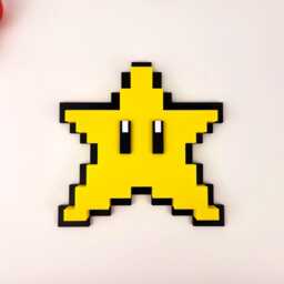 Retro Pixel Star Christmas Tree Topper Gamer Decoration - thumbnail 3