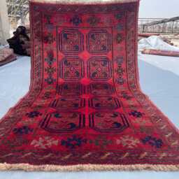 2x4 Afghan Tribal Accent Rug - Red & Green Design Hand-Knotted Wool Rug, Vegetable Dyed, Perfect For Living Room, Bedroom, Kids Room - thumbnail 2