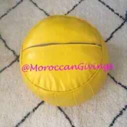 stuffed Moroccan Pouf/Floor Cushions Footstool Berber Pouf Ottoman Leather - thumbnail 4