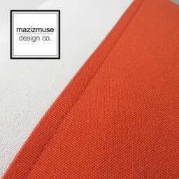 Melon Sunbrella?? Outdoor Pillow Cover in Orange & White Color Block, Modern Cushions For Pool/Patio Lounge Loungers, Deck Chairs Mazizmuse - thumbnail 3