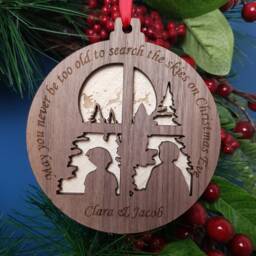 Search The Skies On Christmas Eve, Personalised Tree Bauble For Chidlren, Eve Accessory, Santa & Sleigh Hanger Ornament - thumbnail 3