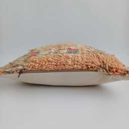 Moroccan Wool Cushion Cover, Handmade Berber Pillow, Multicoloured Vintage Rug Cushion, Tribal Throw 20''x20''/52x52 cm - thumbnail 3
