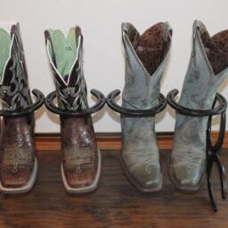 Horseshoe Boot Rack, Mudroom Storage, Cowboy Holder, Entryway Organizer & Shoe New Home Gift For Men, Decor, Country - thumbnail 2