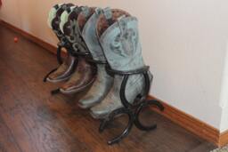 Horseshoe Boot Rack, Mudroom Storage, Cowboy Holder, Entryway Organizer & Shoe New Home Gift For Men, Decor, Country - thumbnail 1