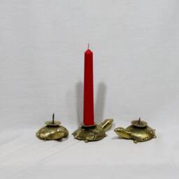 Tortoise , Turtle Brass Metal Dhokra Candle Holder - thumbnail 3