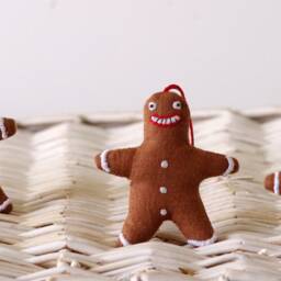 Personalised Gingerbread Man. Set Of 3 .christmas Decoration. Christmas Tree - thumbnail 3