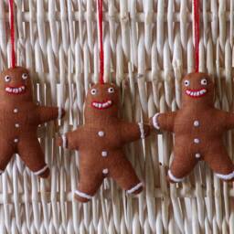 Personalised Gingerbread Man. Set Of 3 .christmas Decoration. Christmas Tree - thumbnail 2