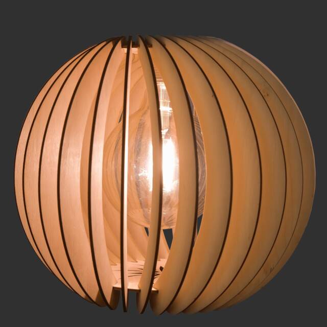 Handmade Wooden Pendant Light, Birch Plywood Chandelier - image 1