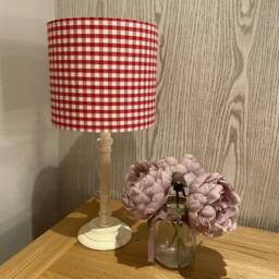 Handmade Lampshade in A Beautiful Red Gingham Check Fabric, Various Sizes Available, Ceiling Or Table/Floor Lamp Options - thumbnail 2