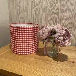 Handmade Lampshade in A Beautiful Red Gingham Check Fabric, Various Sizes Available, Ceiling Or Table/Floor Lamp Options - thumbnail 3