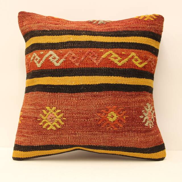 Kilim Pillow, Sofa Pillow Boho Pillow, Handwoven Pillow, 18x18 - 45x45 cm Minimalist Decorative Pillow, Cushion Cover Throw Pillow 4Kbf-463 - image 1