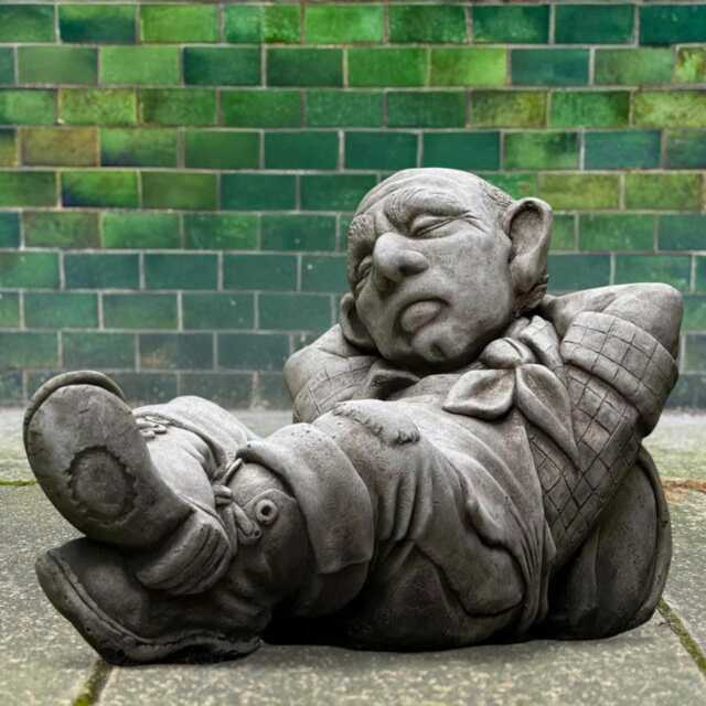 Relaxing Farmer Figurine Concrete Sleeping Man Statue Stone Ornament Handcrafted Farmhouse Decor Funny Outdoor Sculpture Lover Gift - image 1