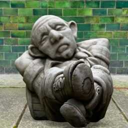 Relaxing Farmer Figurine Concrete Sleeping Man Statue Stone Ornament Handcrafted Farmhouse Decor Funny Outdoor Sculpture Lover Gift - thumbnail 2