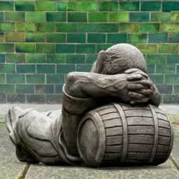 Relaxing Farmer Figurine Concrete Sleeping Man Statue Stone Ornament Handcrafted Farmhouse Decor Funny Outdoor Sculpture Lover Gift - thumbnail 4