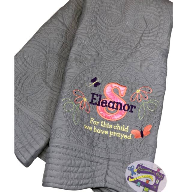 Personalized Baby Blanket, Emrboidered Cosy, Baby Cot Bedding, Pram Cover, Winter Small Childs Personalized Snuggle - image 1
