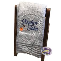 Personalized Baby Blanket, Emrboidered Cosy, Baby Cot Bedding, Pram Cover, Winter Small Childs Personalized Snuggle - thumbnail 3