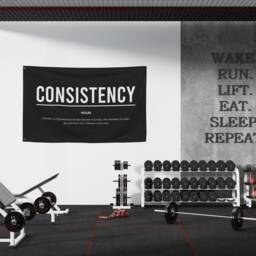Consistency Gym Motivation Definition Banner Flag, Wall Art, Decor, Home Art Fabric Banner, Flags, Signs - thumbnail 3