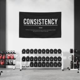 Consistency Gym Motivation Definition Banner Flag, Wall Art, Decor, Home Art Fabric Banner, Flags, Signs - thumbnail 2