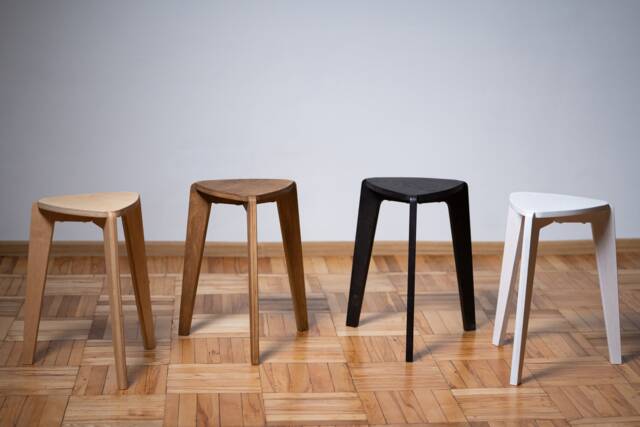 Stool, Bathroom Three Leg Stools in White, Brown , Wooden For Adults & Kids, Plywood Furniture, Good Airbnb, Step Stool, Stand - image 1