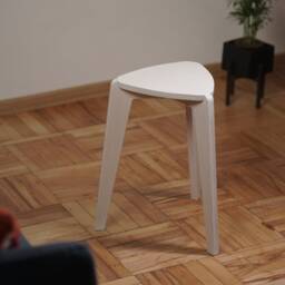 Stool, Bathroom Three Leg Stools in White, Brown , Wooden For Adults & Kids, Plywood Furniture, Good Airbnb, Step Stool, Stand - thumbnail 2