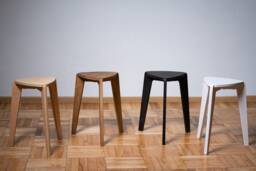 Stool, Bathroom Three Leg Stools in White, Brown , Wooden For Adults & Kids, Plywood Furniture, Good Airbnb, Step Stool, Stand
