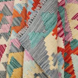 Kilim Rug Multicolour, Handmade Artisan Afghan Turkish Navajo Natural Wool 290x206 cm - thumbnail 4
