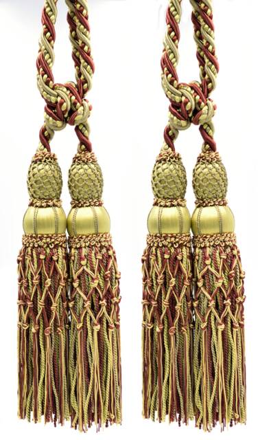 "D??copro Curtain & Drapery Double Tassel Tieback, Length 10"" - 25cm, Spread 38" - image 1