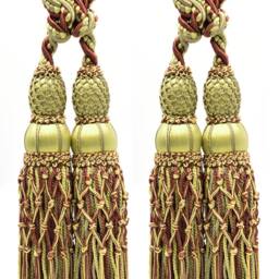 "D??copro Curtain & Drapery Double Tassel Tieback, Length 10"" - 25cm, Spread 38" - thumbnail 2