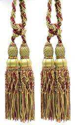"D??copro Curtain & Drapery Double Tassel Tieback, Length 10"" - 25cm, Spread 38"