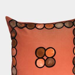 Ombr?? Circle Velvet Cushion, Coral