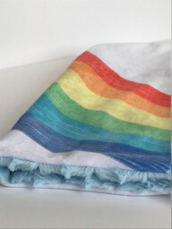 Rainbow Cuddle Blanket, Minky Blankie, Lovey, Baby Nursery, New Gift, Blanket - thumbnail 1