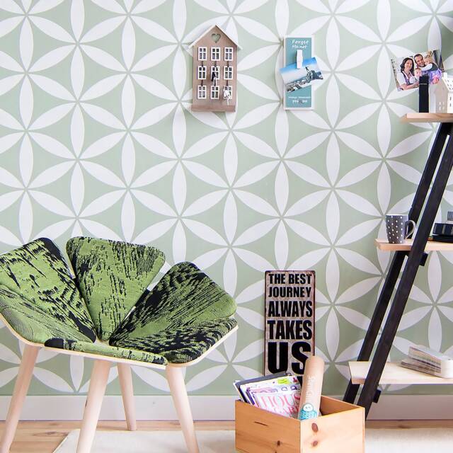"Flower Of Life Wall Stencil Xl, Geometric Scandinavian Decor, Stencilit - Single, 20.5""X34.6" - image 1
