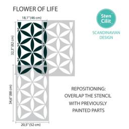 "Flower Of Life Wall Stencil Xl, Geometric Scandinavian Decor, Stencilit - Single, 20.5""X34.6" - thumbnail 3