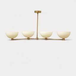 Brass 4-Light Pendant Chandelier - Mid Century Modern Ceiling Light Retro Hanging Lamp - thumbnail 1