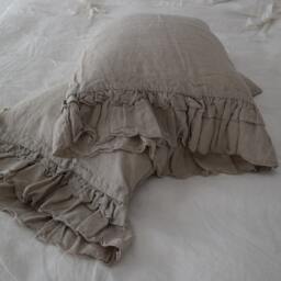 Linen Pillowcase With Ruffles Standard, Queen, King, Euro Sham, Body Pillow Size. Softened & Stonewashed. Made By Mooshop.24 - thumbnail 4