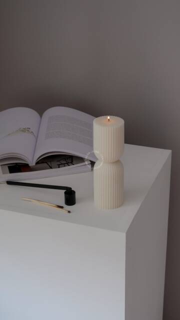 Roman Hourglass Soy Candle Ribbed Vegan Home Decor - image 1